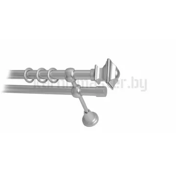 Карниз "Верди" сатин, двухрядный (19/19 мм, гладкая труба)
