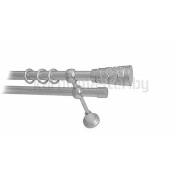 Карниз "Византия" сатин, двухрядный (19/19 мм, гладкая труба)