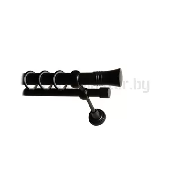 Карниз "Гиро" черный, двухрядный (25/19 мм, гладкая труба)