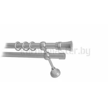 Карниз "Гиро" сатин, двухрядный (19/19 мм, гладкая труба)