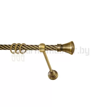 Карниз "Люксор" антик, однорядный (16 мм, витая труба)