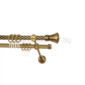 Карниз "Люксор" антик, двухрядный (16/16 мм, витая труба)