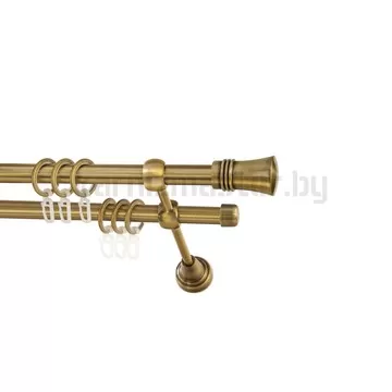 Карниз "Гиро" антик, двухрядный (16/16 мм, гладкая труба)