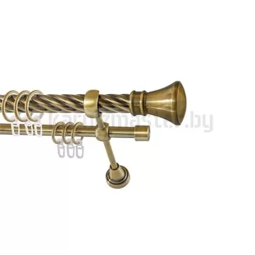 Карниз "Люксор" антик, двухрядный (25/16 мм, витая труба)