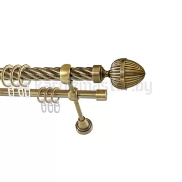 Карниз "Одеон" антик, двухрядный (25/16 мм, витая труба)