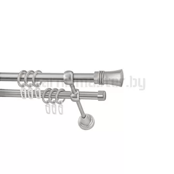 Карниз "Гиро" сатин, двухрядный (16/16 мм, гладкая труба)