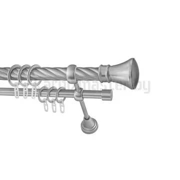 Карниз "Люксор" сатин, двухрядный (25/16 мм, витая труба)