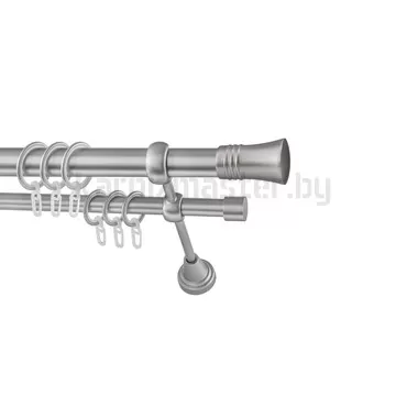 Карниз "Гиро" сатин, двухрядный (25/16 мм, гладкая труба)