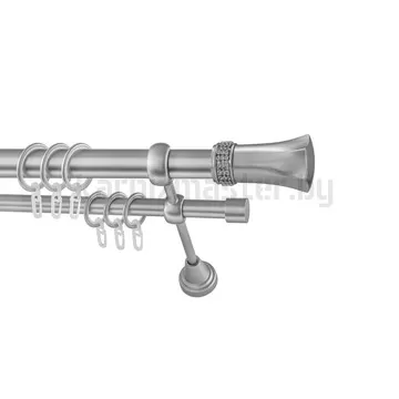 Карниз "Севилла" сатин, двухрядный (25/16 мм, гладкая труба)