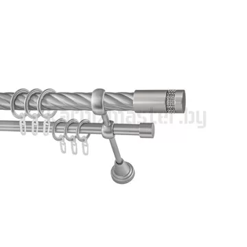 Карниз "Имидж" сатин, двухрядный (25/16 мм, витая труба)