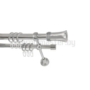 Карниз "Севилла" хром, двухрядный (25/16 мм, гладкая труба)