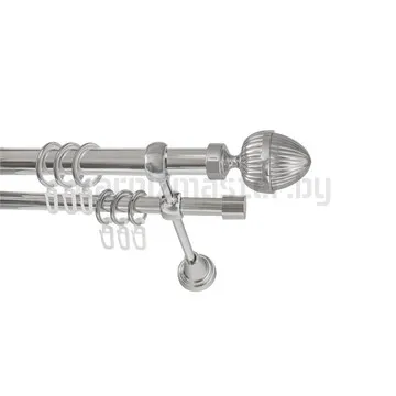 Карниз "Одеон" хром, двухрядный (25/16 мм, гладкая труба)