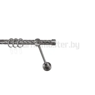 Карниз "Заглушка" антрацит, однорядный (16 мм, витая труба)