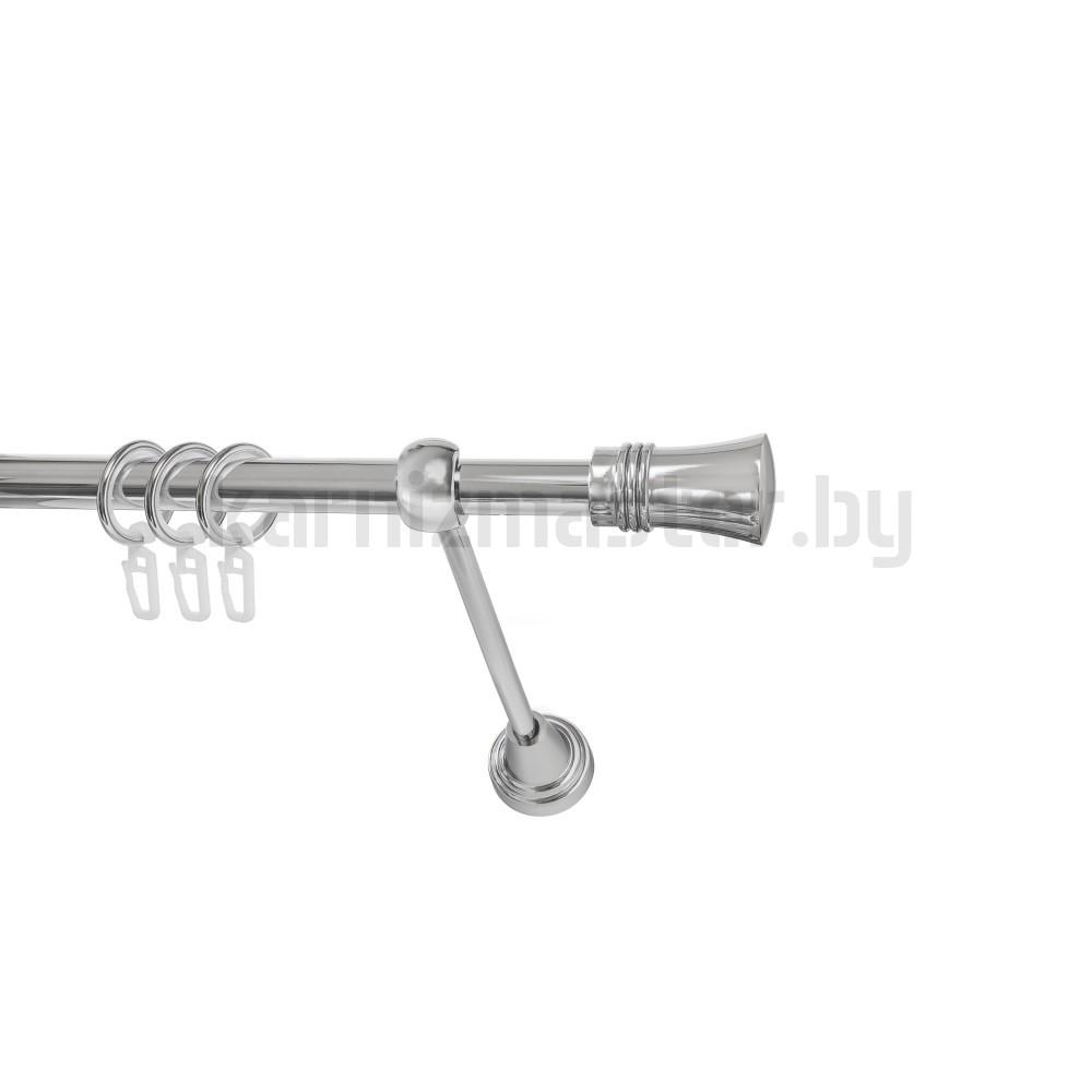 Карниз "Гиро" хром, однорядный (16 мм, гладкая труба) - 339