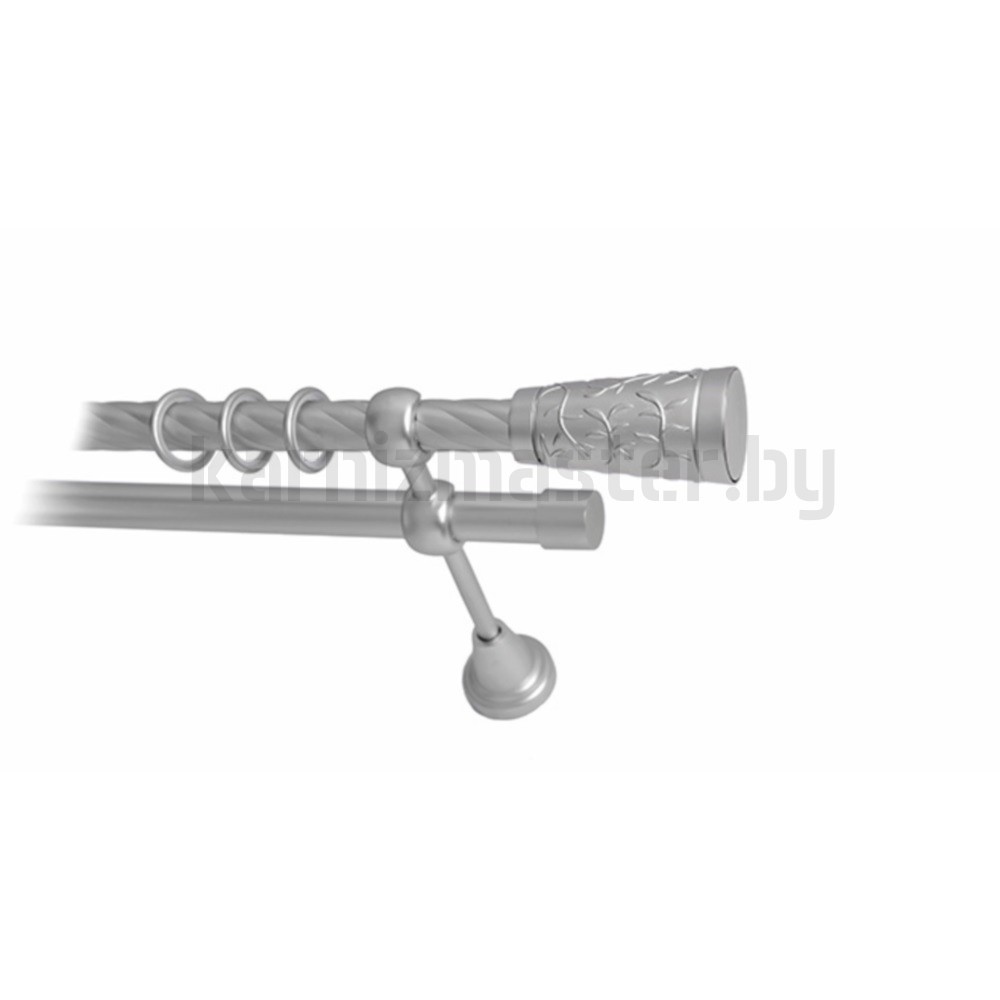 Карниз "Византия" сатин, двухрядный (19/19 мм, витая труба) - 538