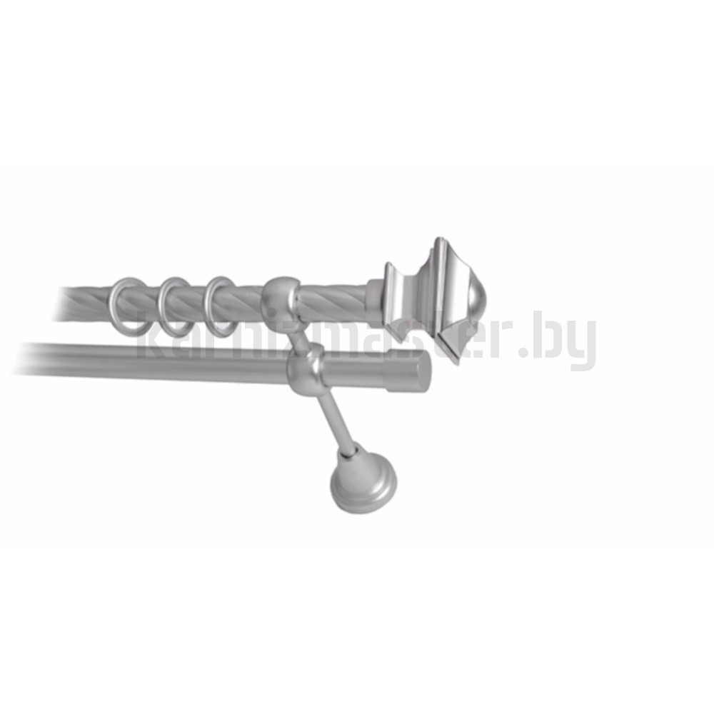 Карниз "Верди" сатин, двухрядный (19/19 мм, витая труба) - 586