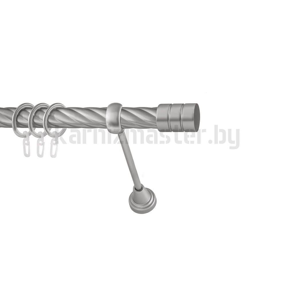 Карниз "Цилиндр" сатин, однорядный (25 мм, витая труба) - 3050