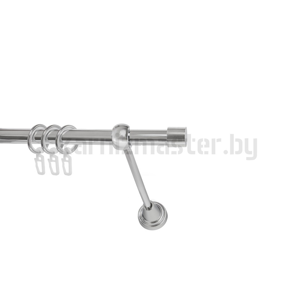 Карниз "Заглушка" хром, однорядный (19 мм, гладкая труба) - 9526