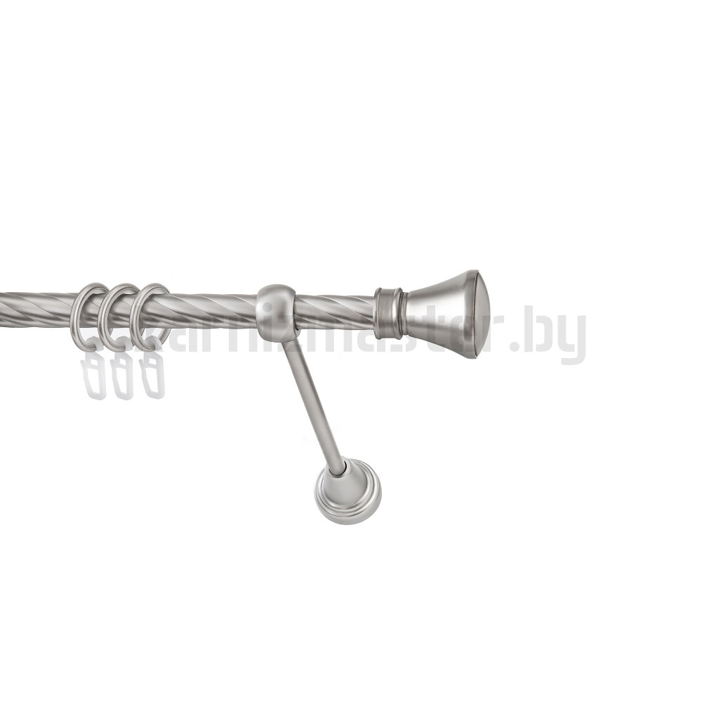 Карниз "Люксор" сатин, однорядный (19 мм, 1 ряд, витая труба) - 10278