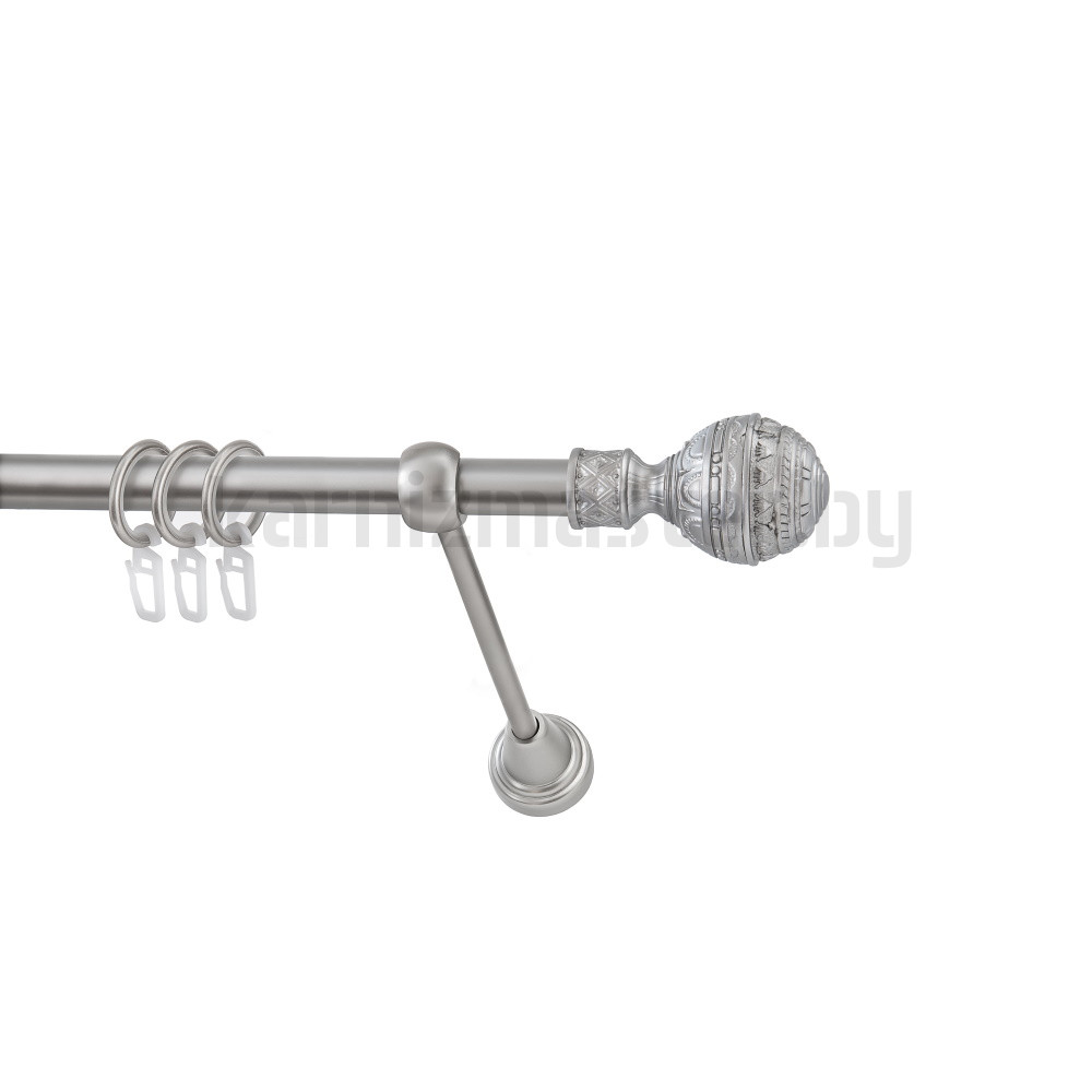 Карниз "Ампир" сатин, однорядный (19 мм, гладкая труба) - 10302