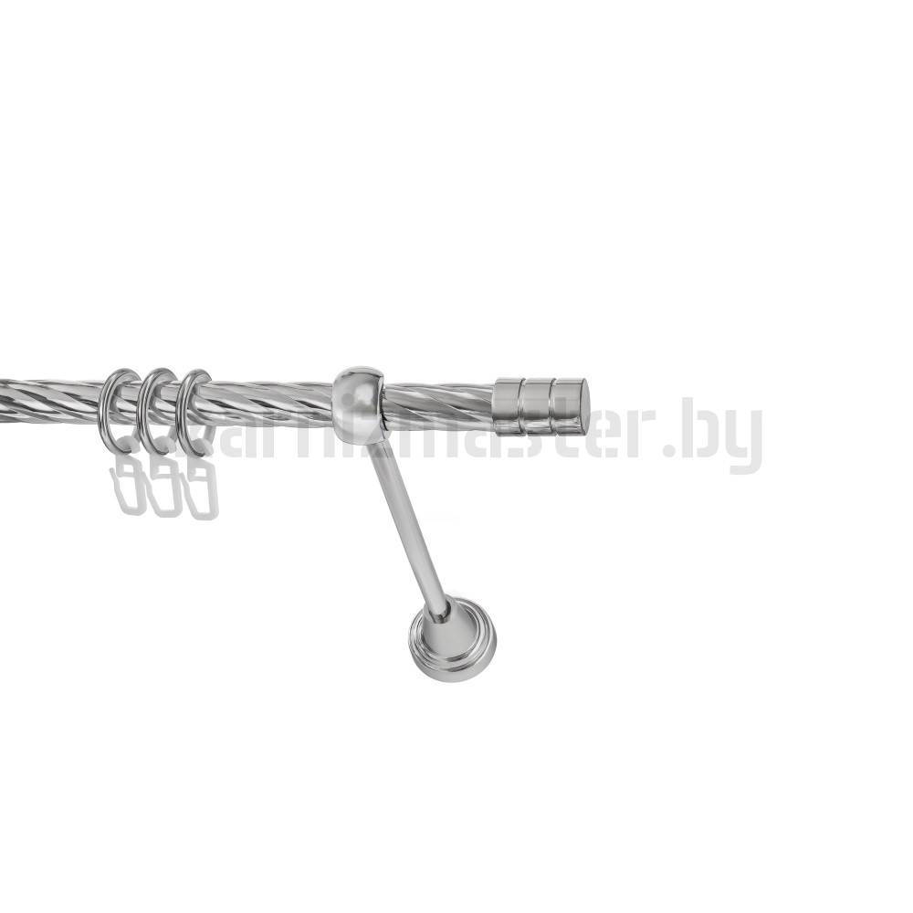 Карниз "Цилиндр" хром, однорядный (19 мм, витая труба) - 10745