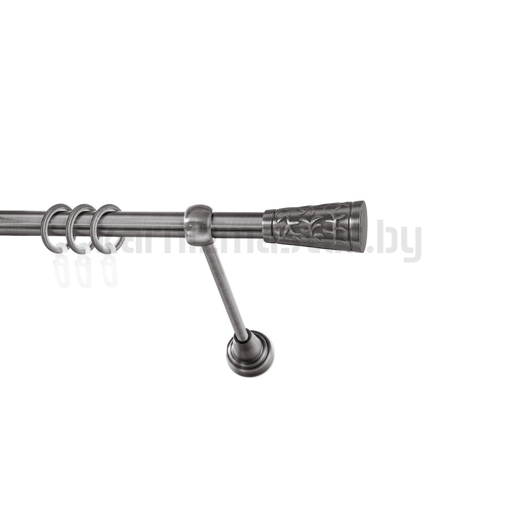Карниз "Византия" антрацит, однорядный (16 мм, гладкая труба) - 1262