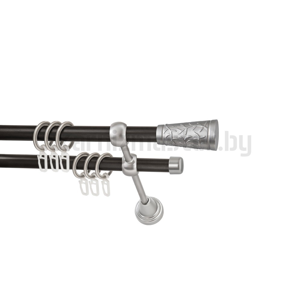 Карниз "Византия" венге-сатин, двухрядный (16/16 мм, гладкая труба) - 1330