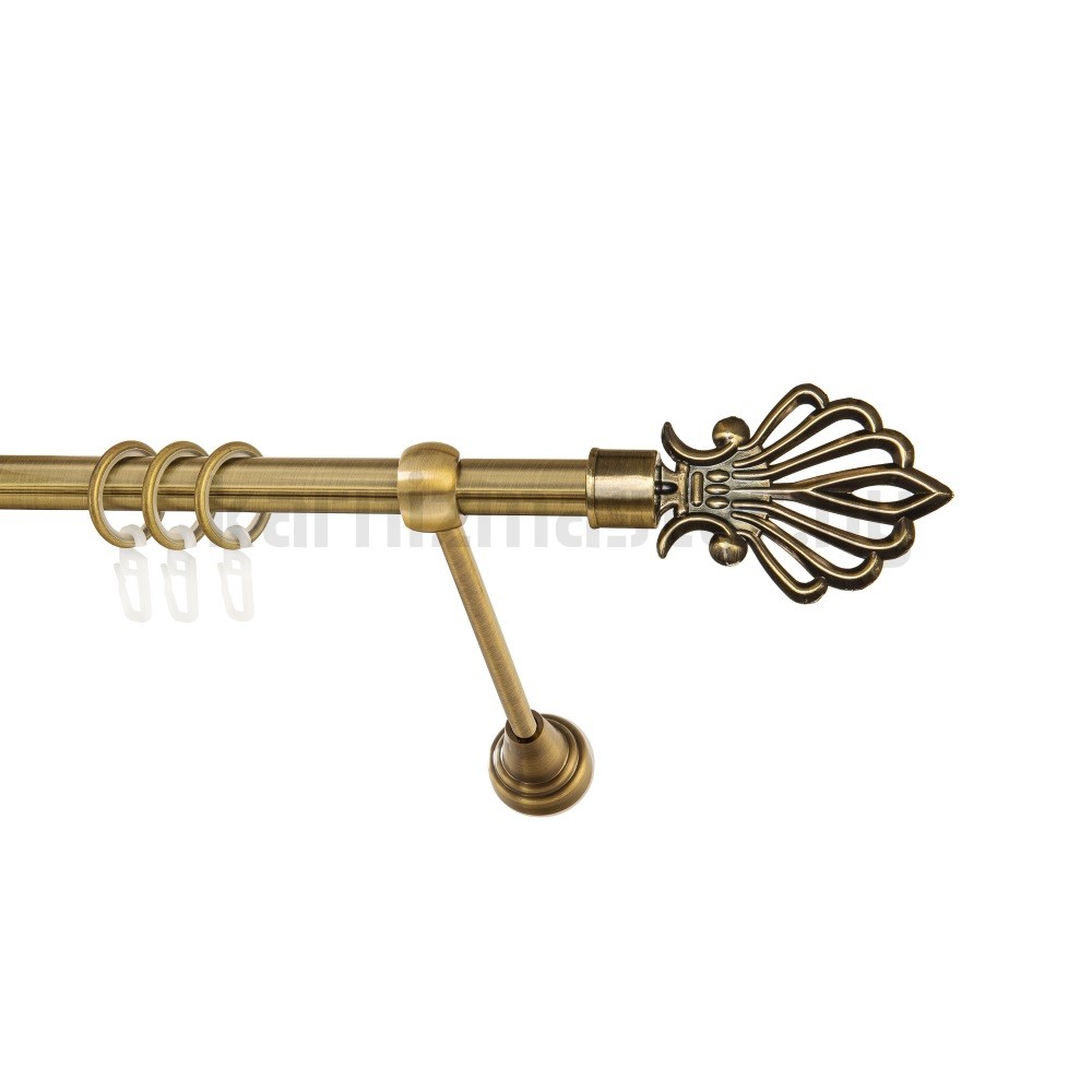 Карниз "Веер" антик, однорядный (16 мм, гладкая труба) - 1342