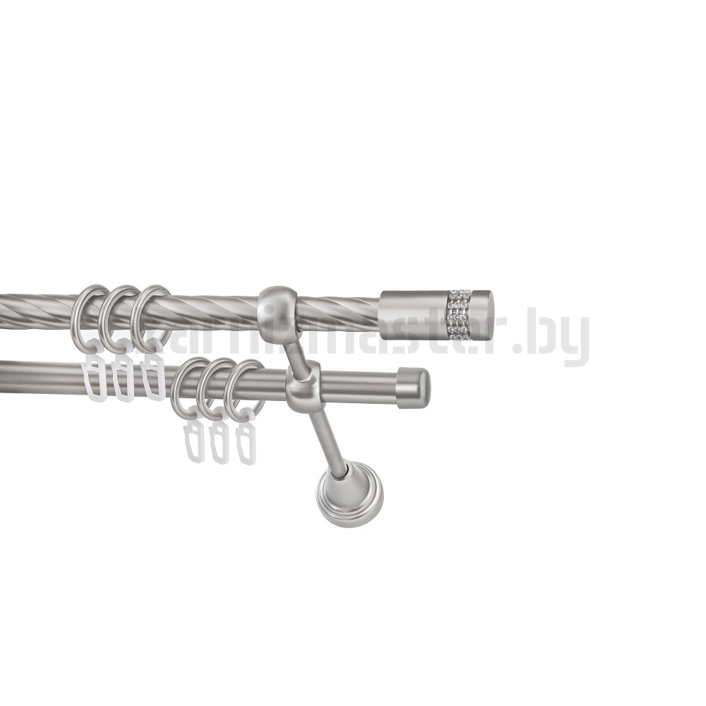 Карниз "Имидж" сатин, двухрядный (16/16 мм, витая труба) - 1574