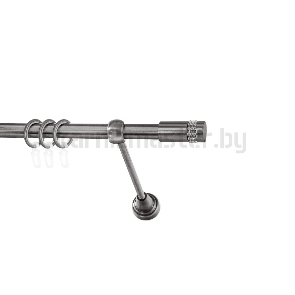 Карниз "Имидж" антрацит, однорядный (16 мм, гладкая труба) - 1578