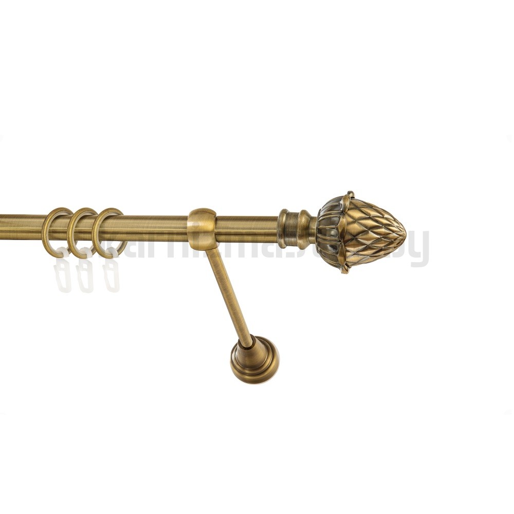 Карниз "Шишка" антик, однорядный (16 мм, гладкая труба) - 1754