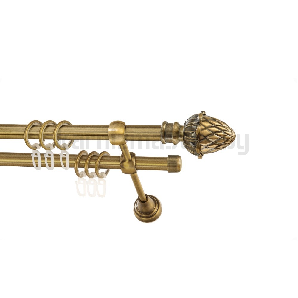 Карниз "Шишка" антик, двухрядный (16/16 мм, гладкая труба) - 1758