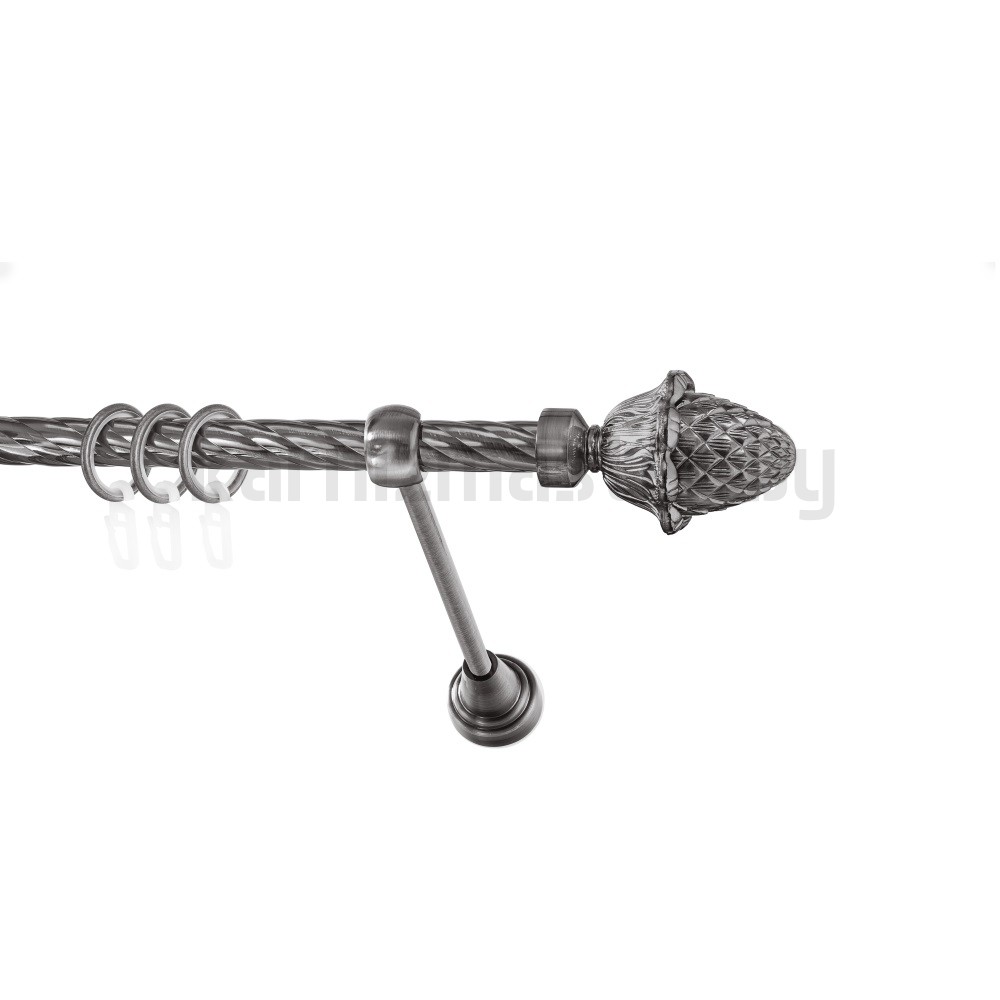 Карниз "Шишка" антрацит, однорядный (16 мм, витая труба) - 1790