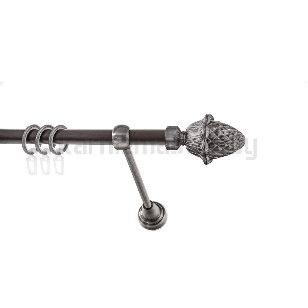 Карниз "Шишка" венге-антрацит, однорядный (16 мм, гладкая труба) - 1822