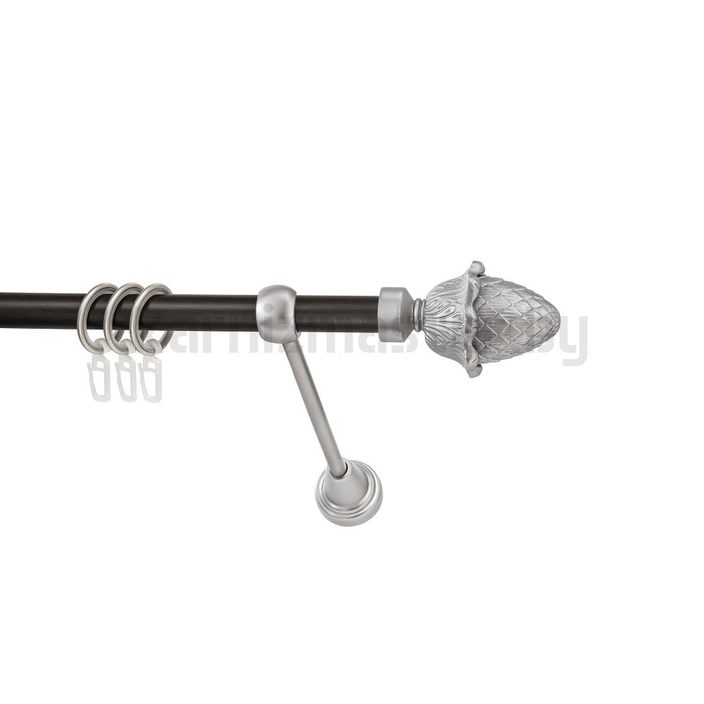 Карниз "Шишка" венге-сатин, однорядный (16 мм, гладкая труба) - 1838