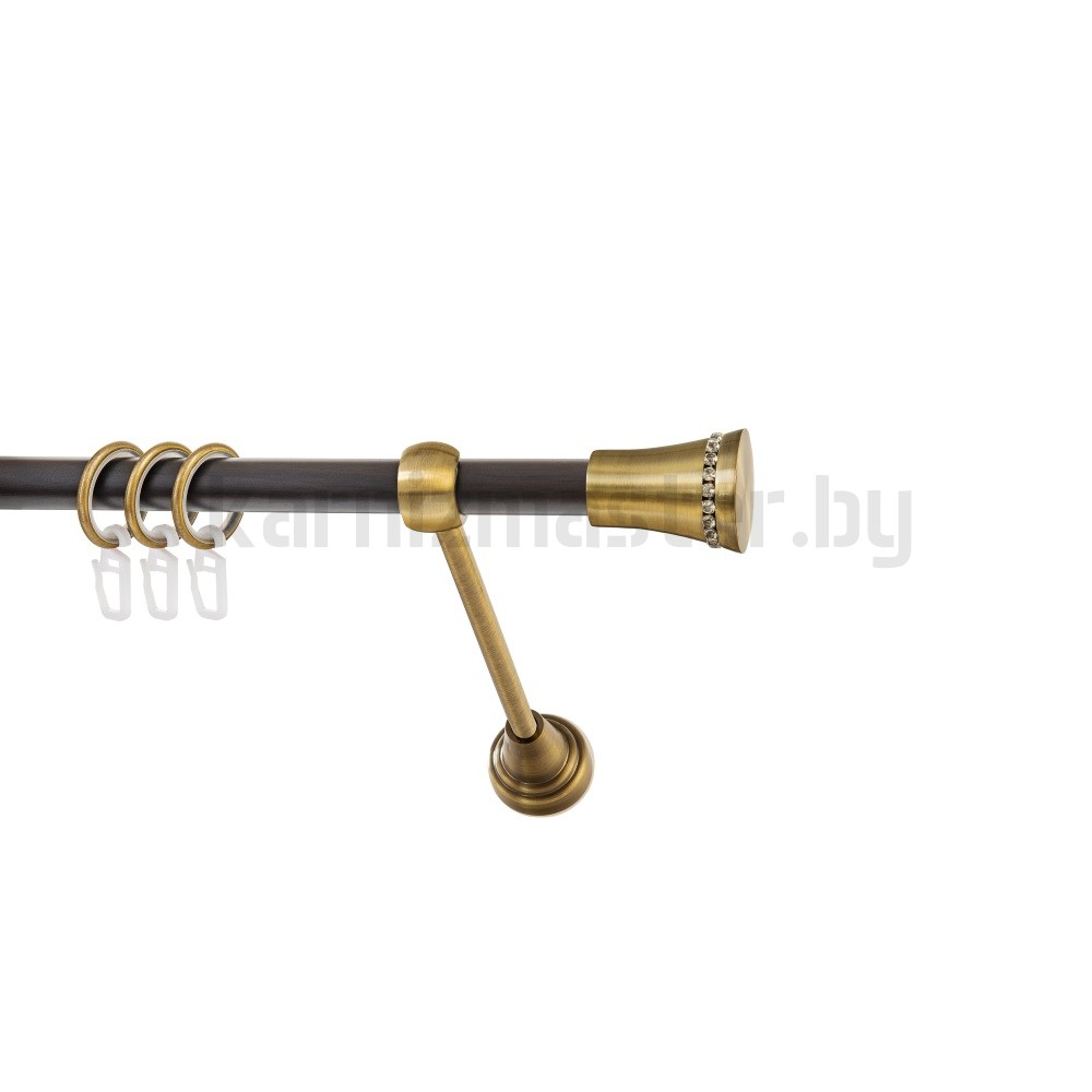 Карниз "Визирь" венге-антик, однорядный (16 мм, гладкая труба) - 2046