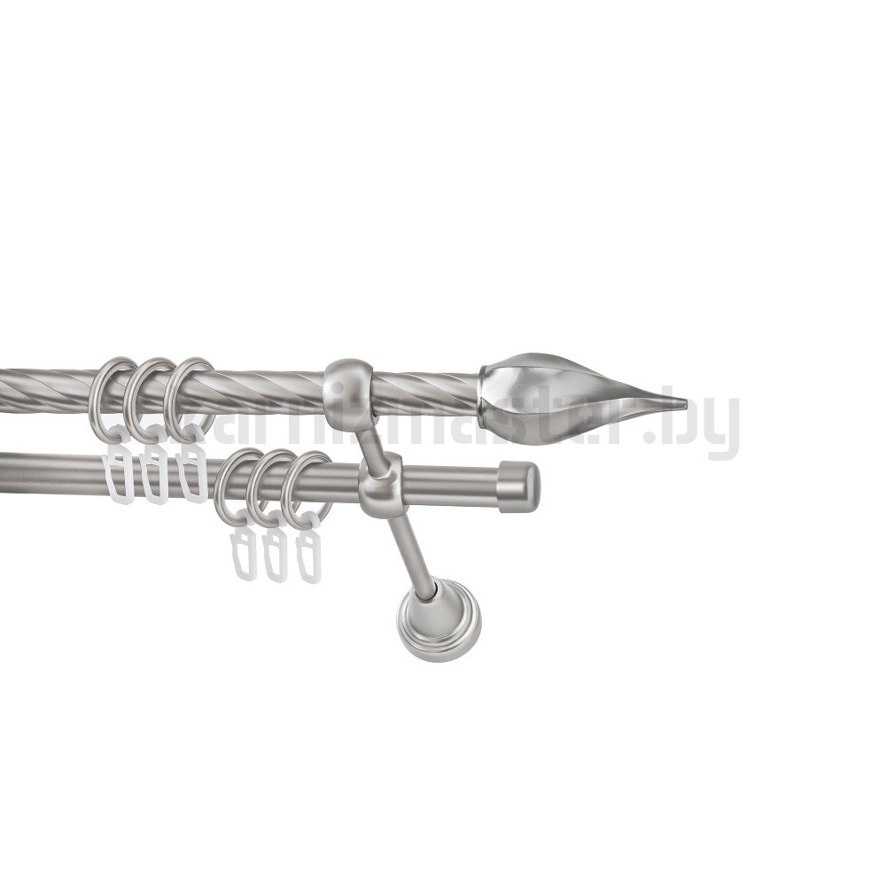 Карниз "Твистер" сатин, двухрядный (16/16 мм, витая труба) - 2294