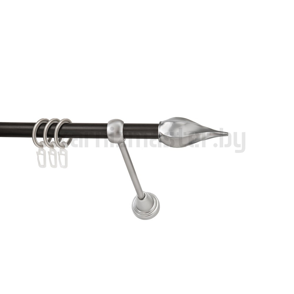 Карниз "Твистер" венге-сатин, однорядный (16 мм, гладкая труба) - 2306
