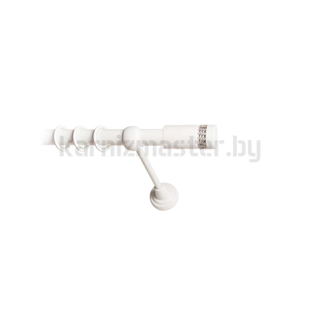 Карниз "Имидж" белый, однорядный (19 мм, гладкая труба) - 2534