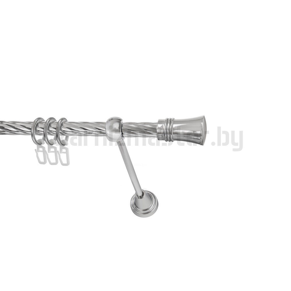 Карниз "Гиро" хром, однорядный (19 мм, 1 ряд, витая труба) - 2842