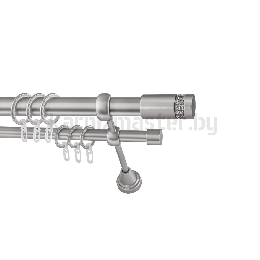 Карниз "Имидж" сатин, двухрядный (25/16 мм, гладкая труба) - 3278