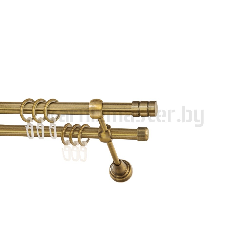Карниз "Цилиндр" антик, двухрядный (16/16 мм, гладкая труба) - 151