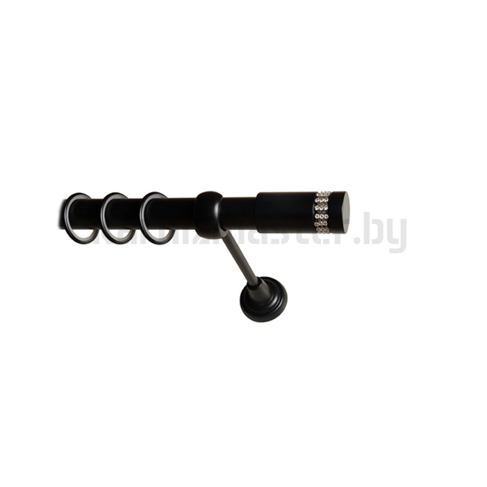 Карниз "Имидж" черный, однорядный (25 мм, гладкая труба) - 3290