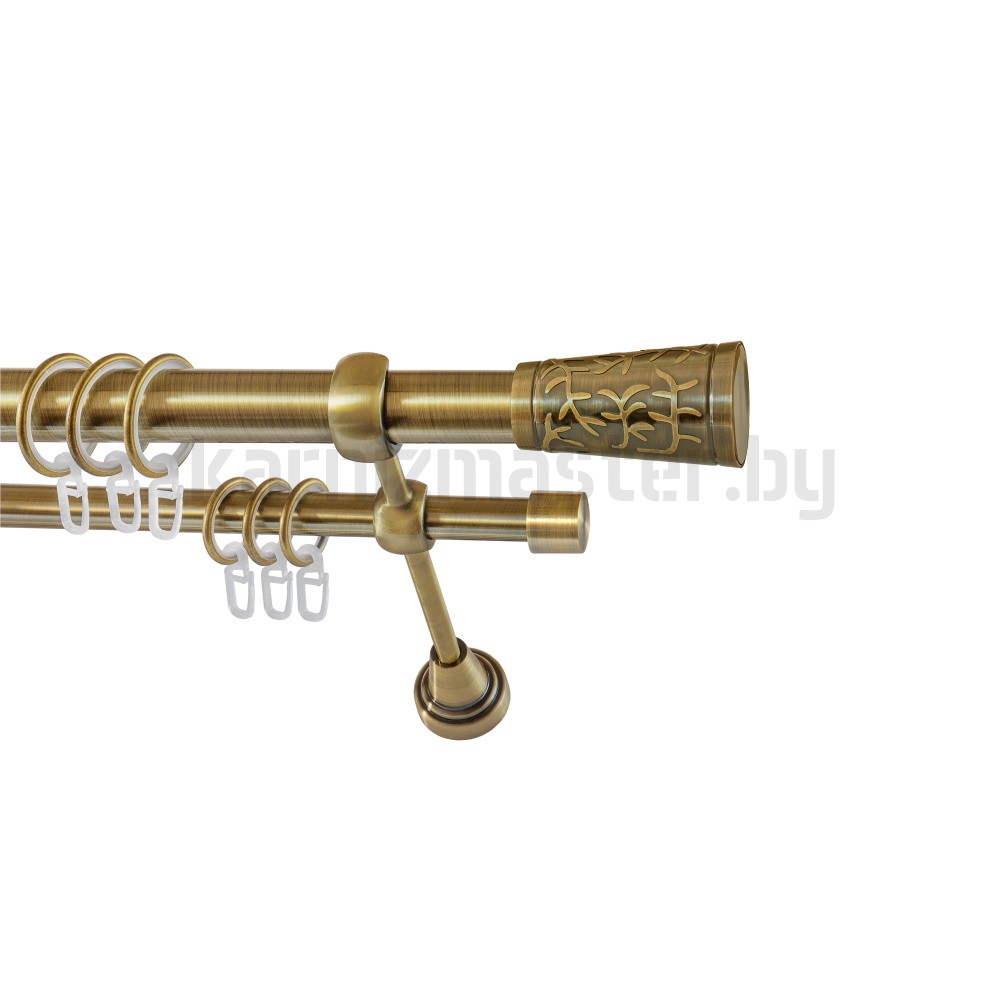 Карниз "Византия" антик, двухрядный (25/16 мм, гладкая труба) - 3310