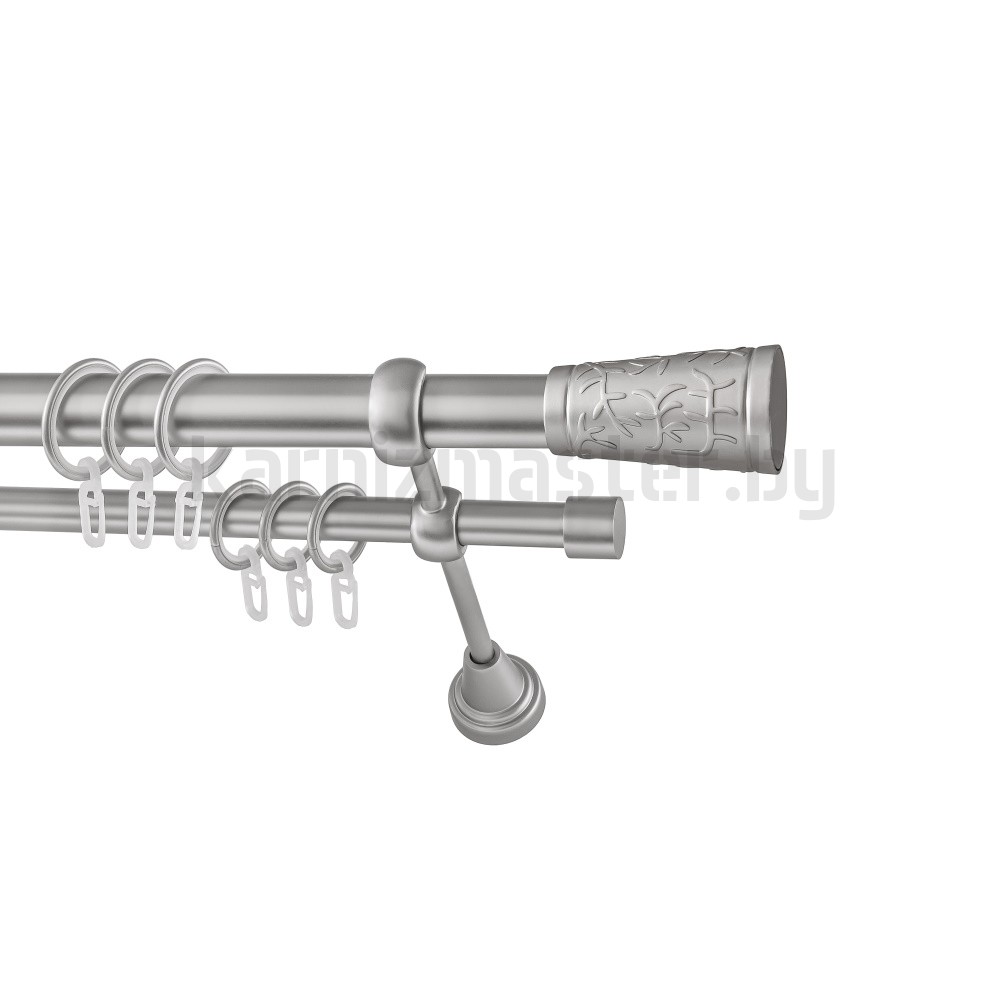 Карниз "Византия" сатин, двухрядный (25/16 мм, гладкая труба) - 3318