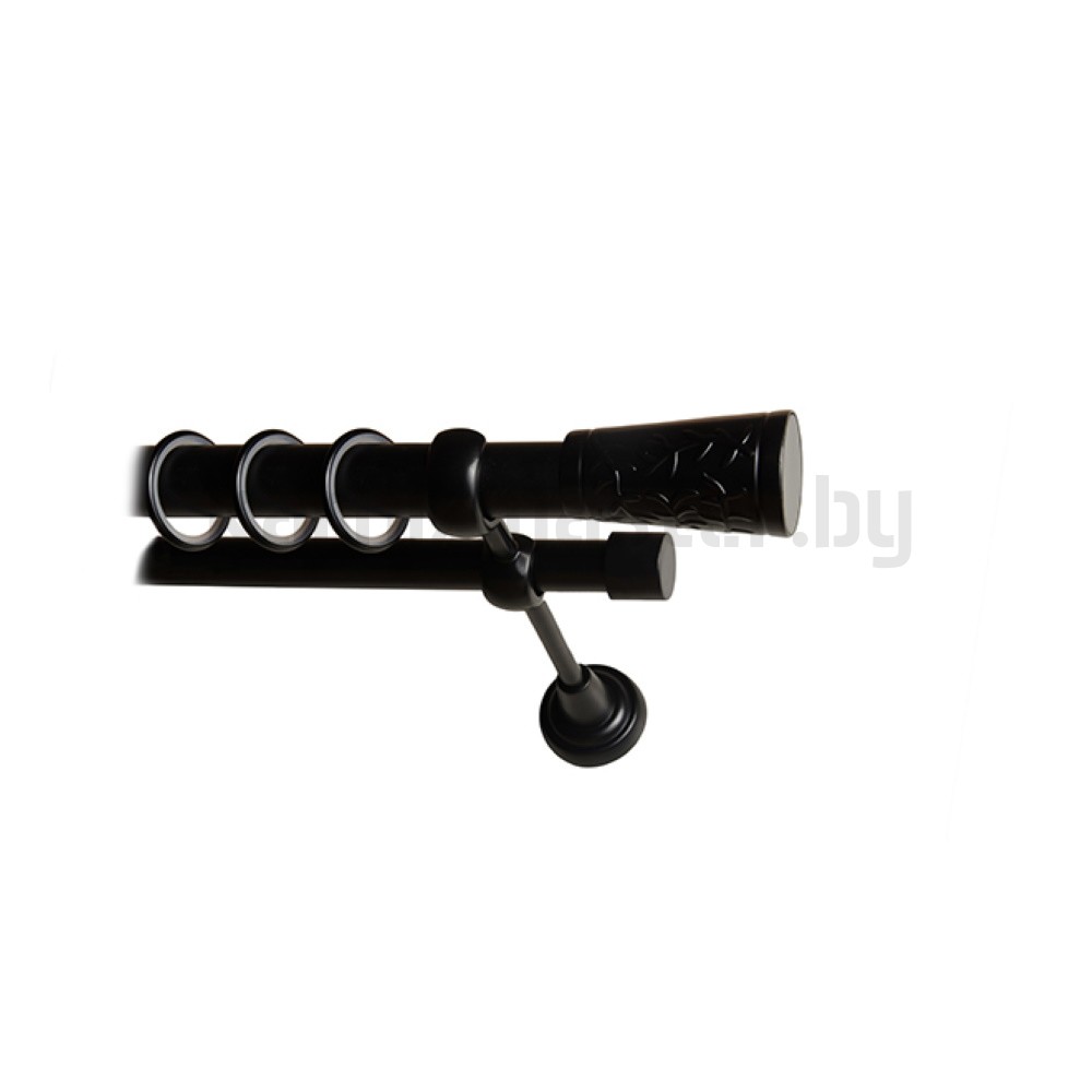 Карниз "Византия" черный, двухрядный (25/19 мм, гладкая труба) - 3334