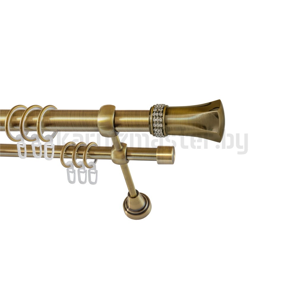 Карниз "Севилла" антик, двухрядный (25/16 мм, гладкая труба) - 3446