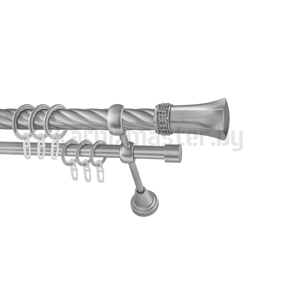 Карниз "Севилла" сатин, двухрядный (25/16 мм, витая труба) - 3526