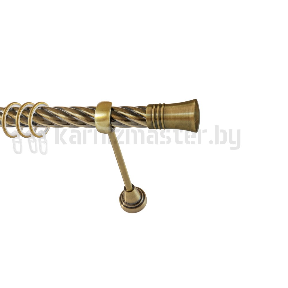 Карниз "Гиро" антик, однорядный (25 мм, витая труба) - 3530