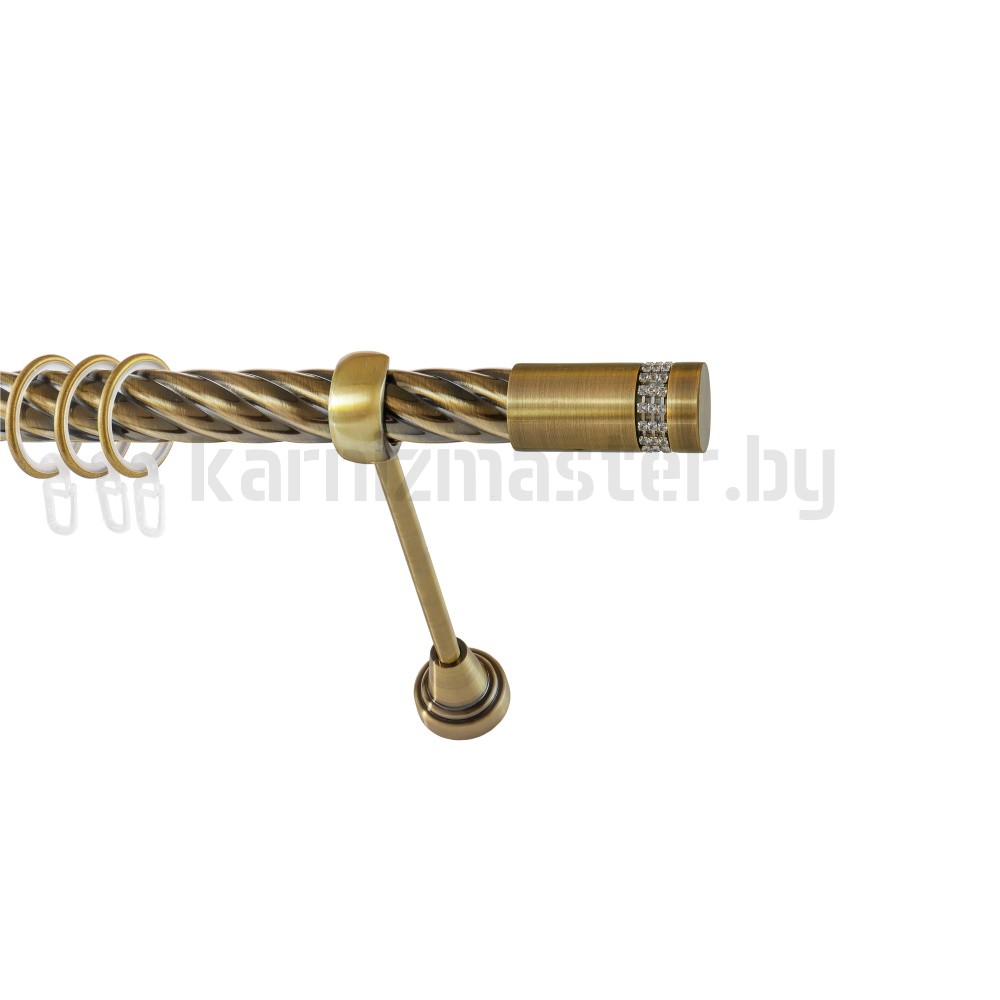 Карниз "Имидж" антик, однорядный (25 мм, витая труба) - 3610